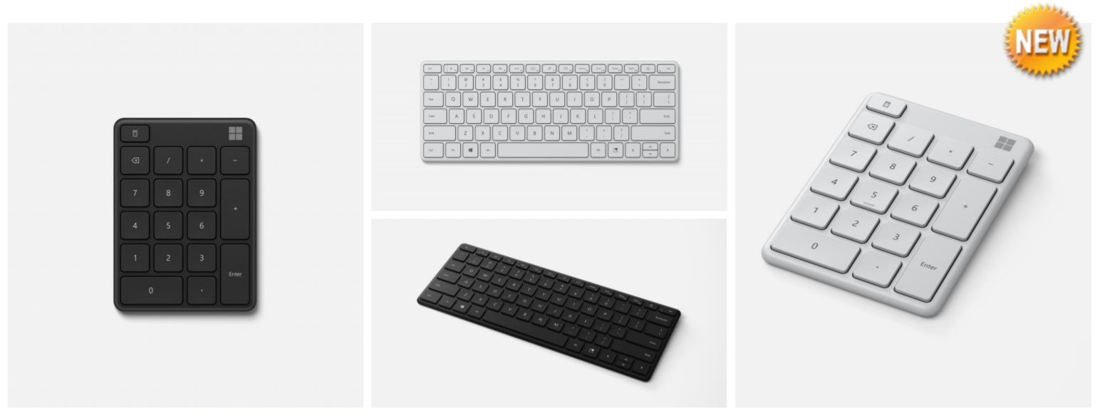 Microsoft Designer Compact Keyboard and Microsoft Number pad